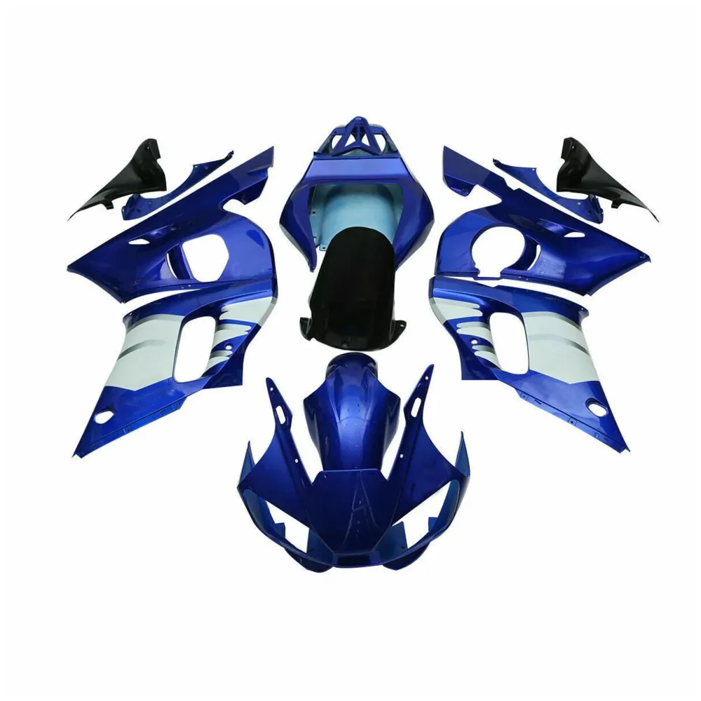 1998-2002 Yamaha YZF R6 Ny Blue White Abs Plastic Fairing Bodywork Kit #18 Amotopart