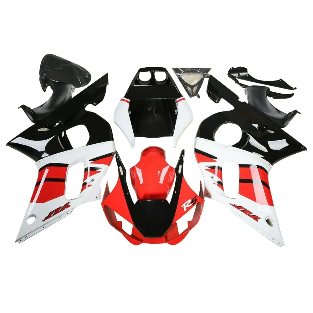 1998-2002 Yamaha YZF R6 Red White Black Fairing Bodywork Kit #15 Amotopart
