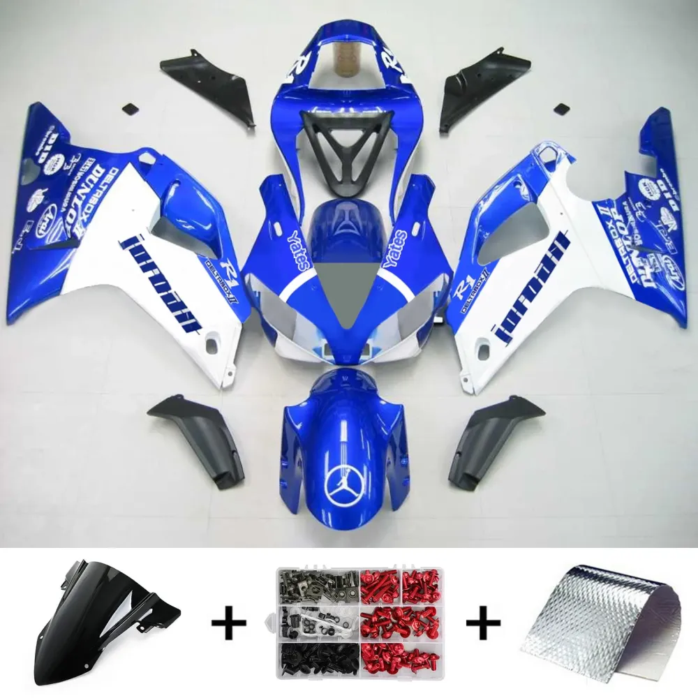 2000-2001 Yamaha YZF 1000 R1 Injeksjon Fairing Kit Bodywork Plastic ABS #109 Amotopart