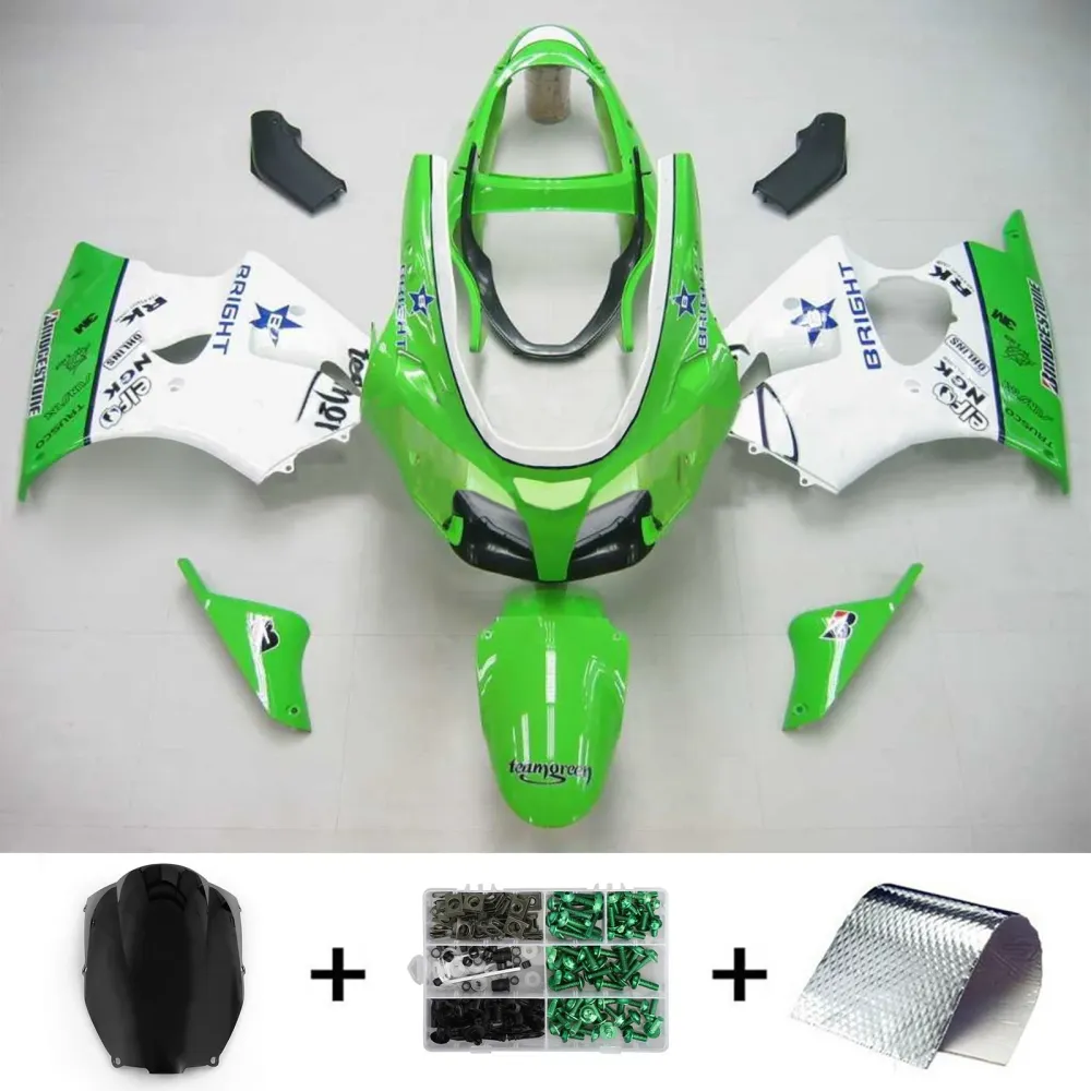 2000-2002 Kawasaki ZX6R 636 Kawasaki ZZR600 2005-2008 Amotopart Injeksjon Fairing Kit Bodywork Plastic ABS #102