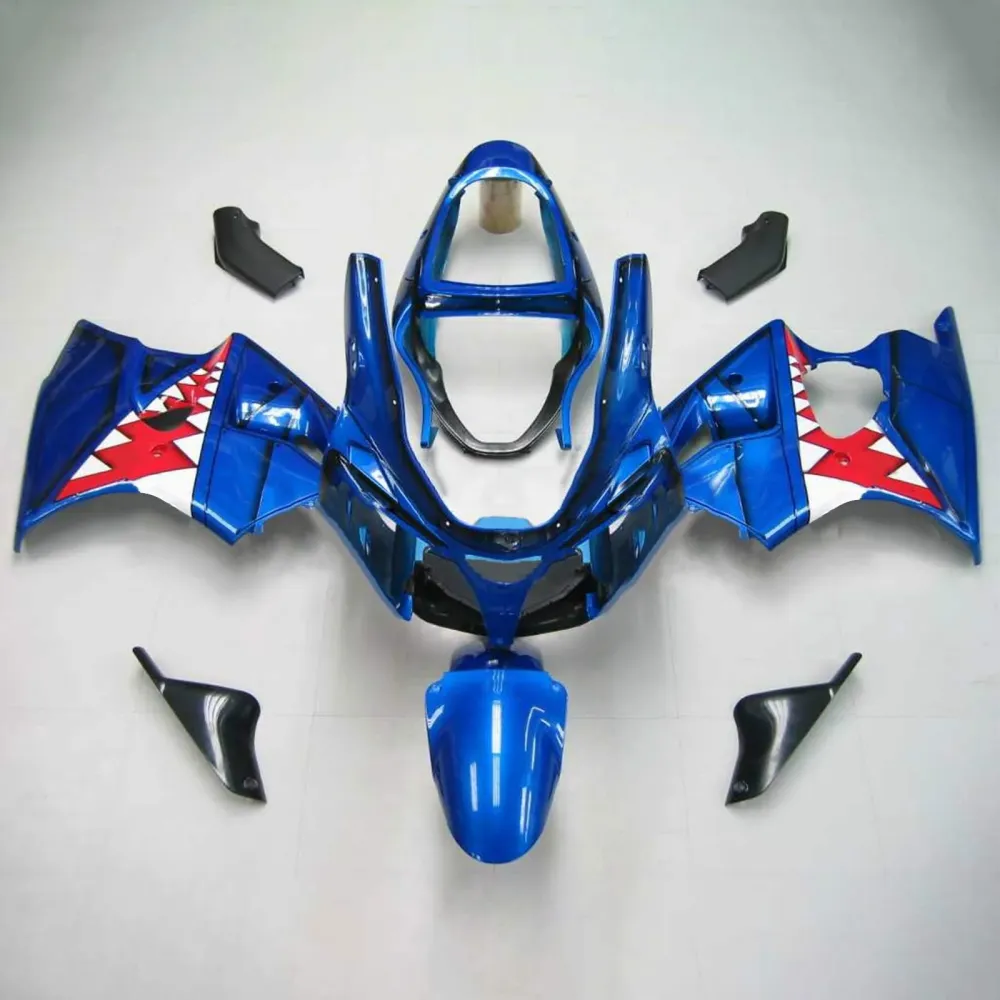 2000-2002 Kawasaki ZX6R Fairing Blue Shark Kit Amotopart