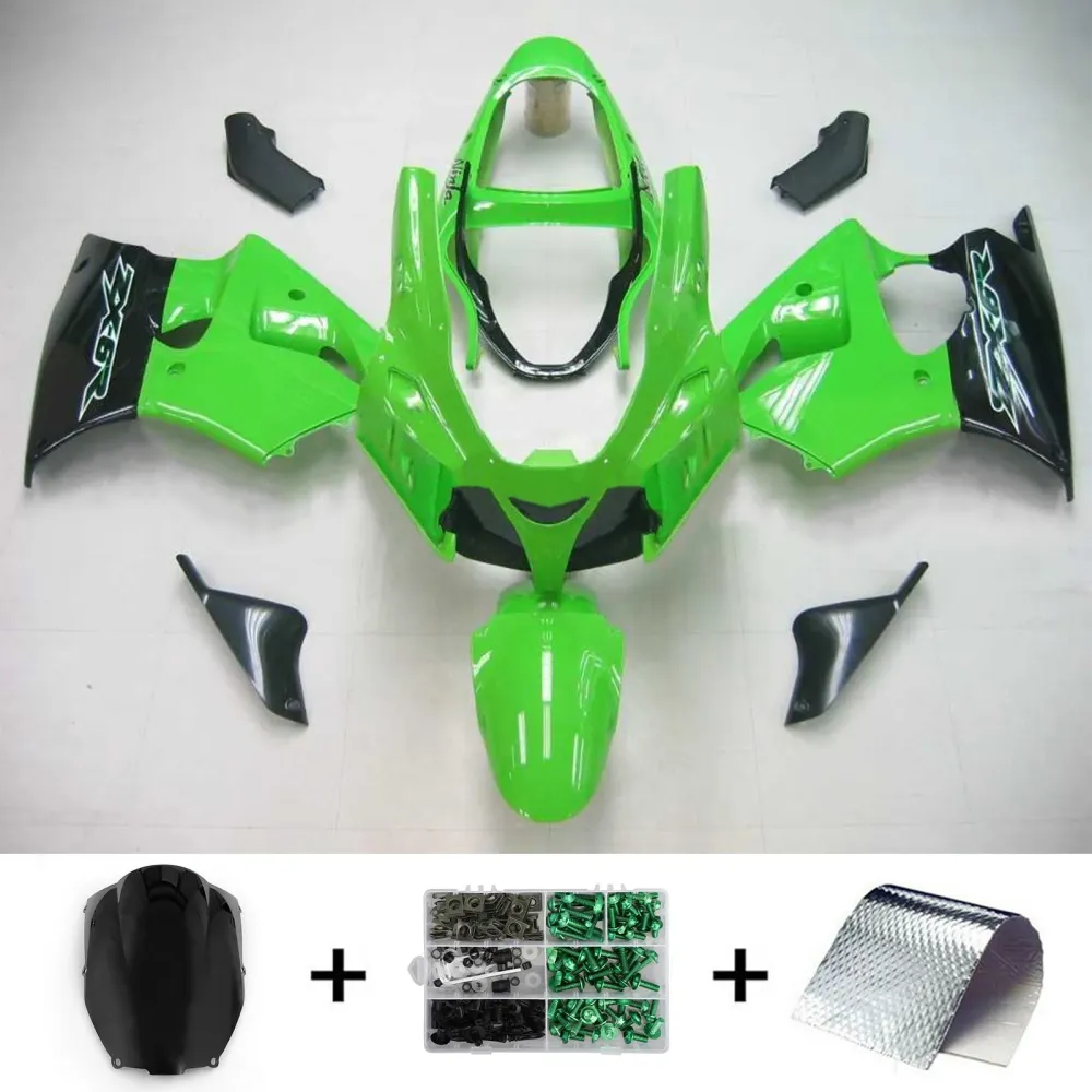 2000-2002 Kawasaki ZX6R Fairing Gloss Green Kit Amotopart