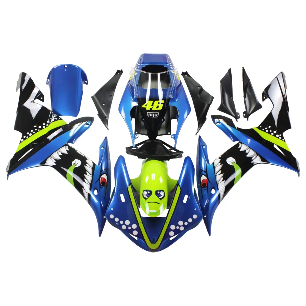 2002-2003 Yamaha YZF 1000 R1 Amotopart Injection Fairing Kit Bodywork Plast Abs #115