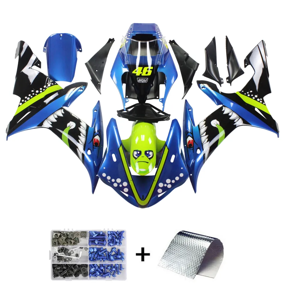 2002-2003 Yamaha YZF 1000 R1 Amotopart Injection Fairing Kit Bodywork Plast Abs #115