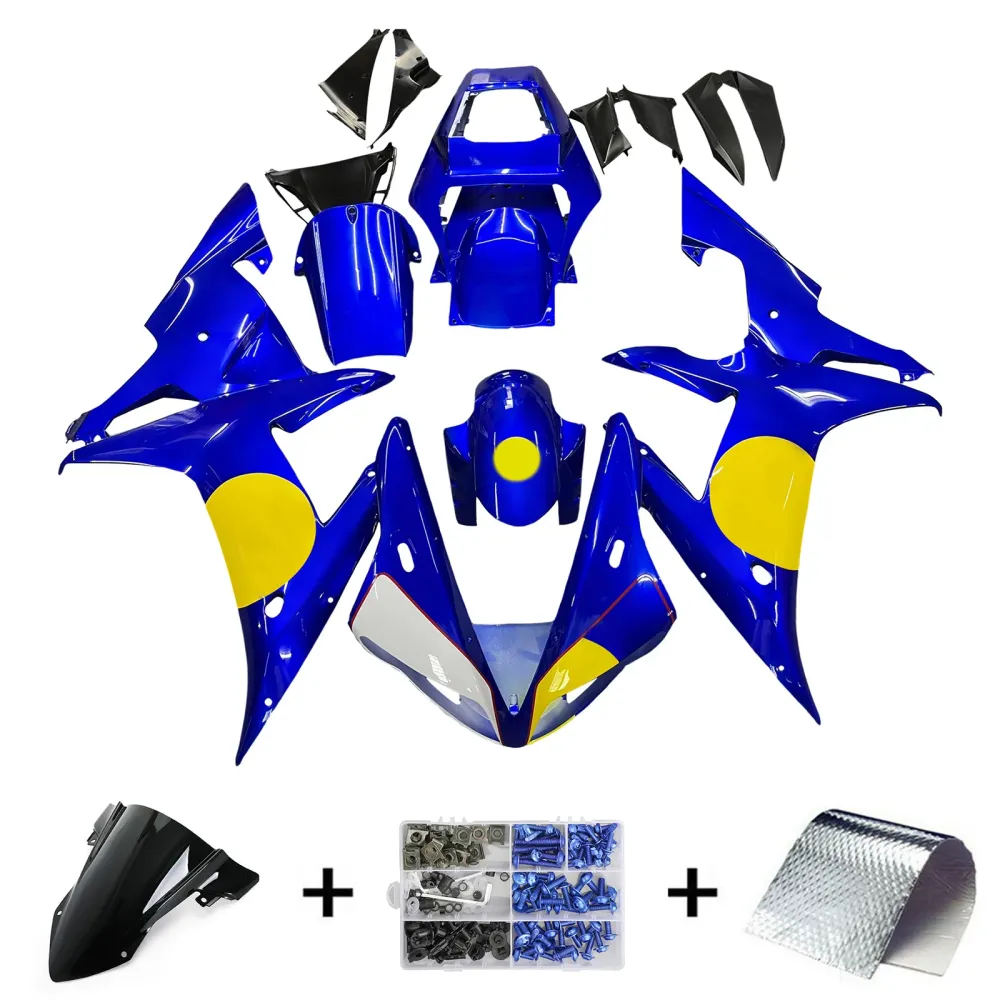 2002-2003 Yamaha YZF 1000 R1 Injection Fairing Kit Bodywork Plastic ABS #102 Amotopart