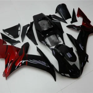 2002-2003 Yamaha YZF R1 Fairing Black Red Kit Amotopart