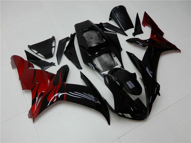 2002-2003 Yamaha YZF R1 Fairing Black Red Kit Amotopart