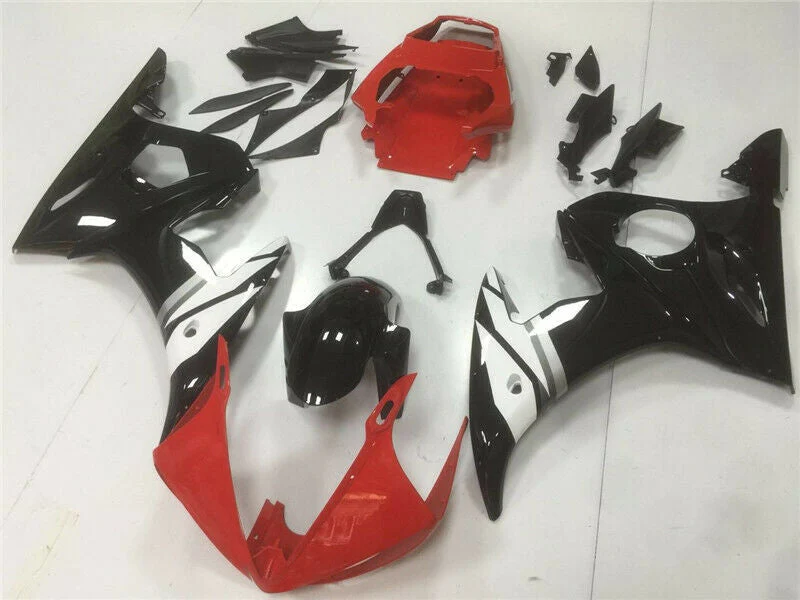 2003-2004 Fairing Injection Plastic Kit Fit Yamaha YZF R6 Red White Generic Amotopart