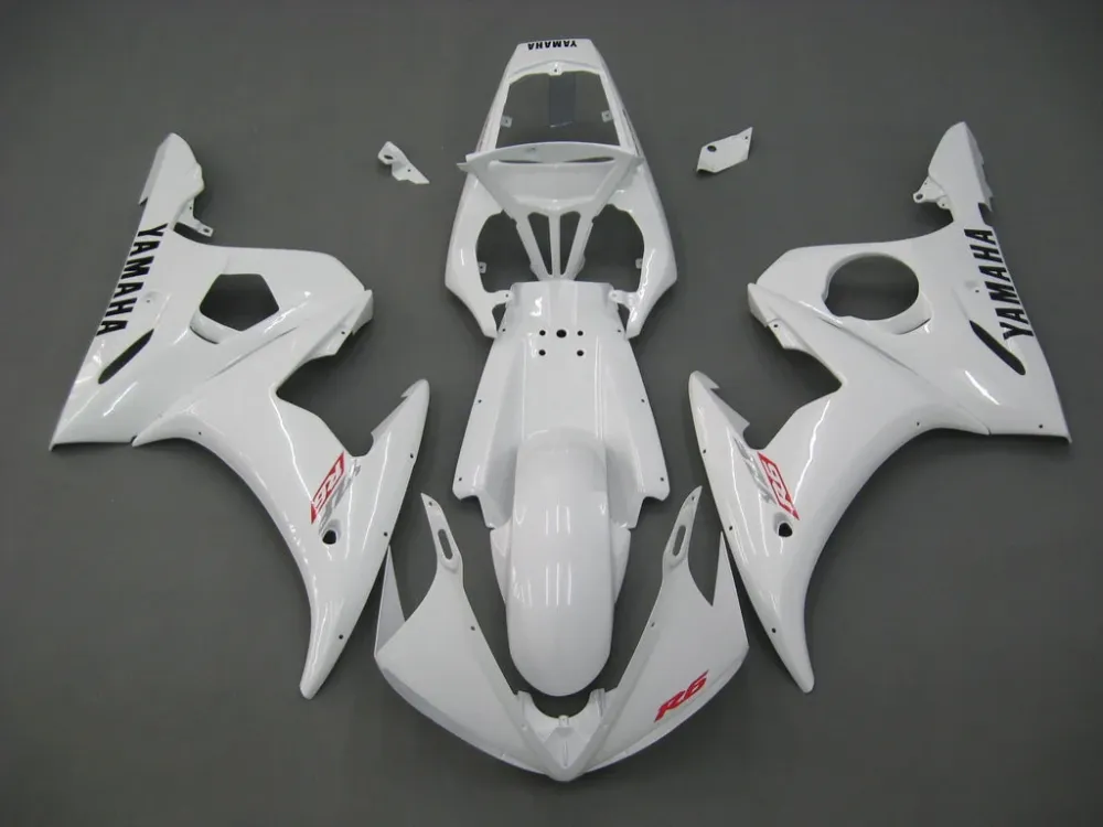 2003-2004 Yamaha R6 & 2006-2009 YZF R6S hvit flerfarget kåpesett Amotopart