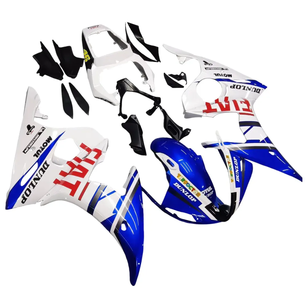 2003-2004 Yamaha R6 & 2006-2009 YZF R6S hvit flerfarget kåpesett Amotopart