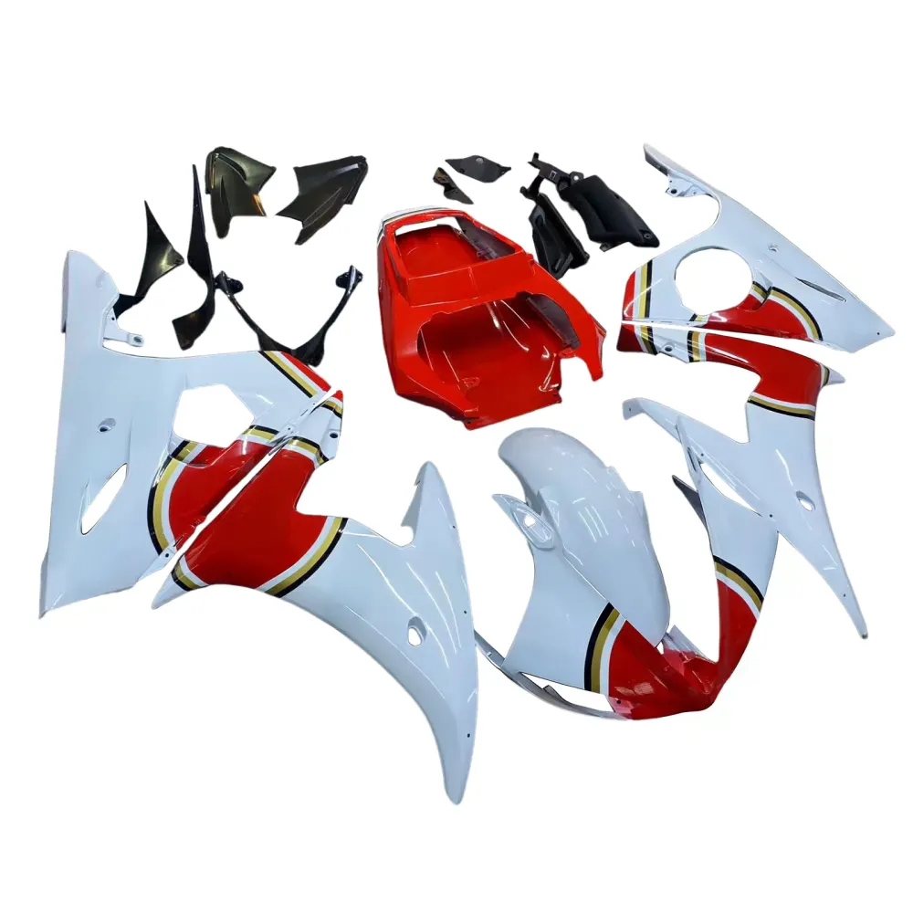 2003-2004 Yamaha R6 & 2006-2009 YZF R6S kåpe rød&Hvitt fargesett Amotopart