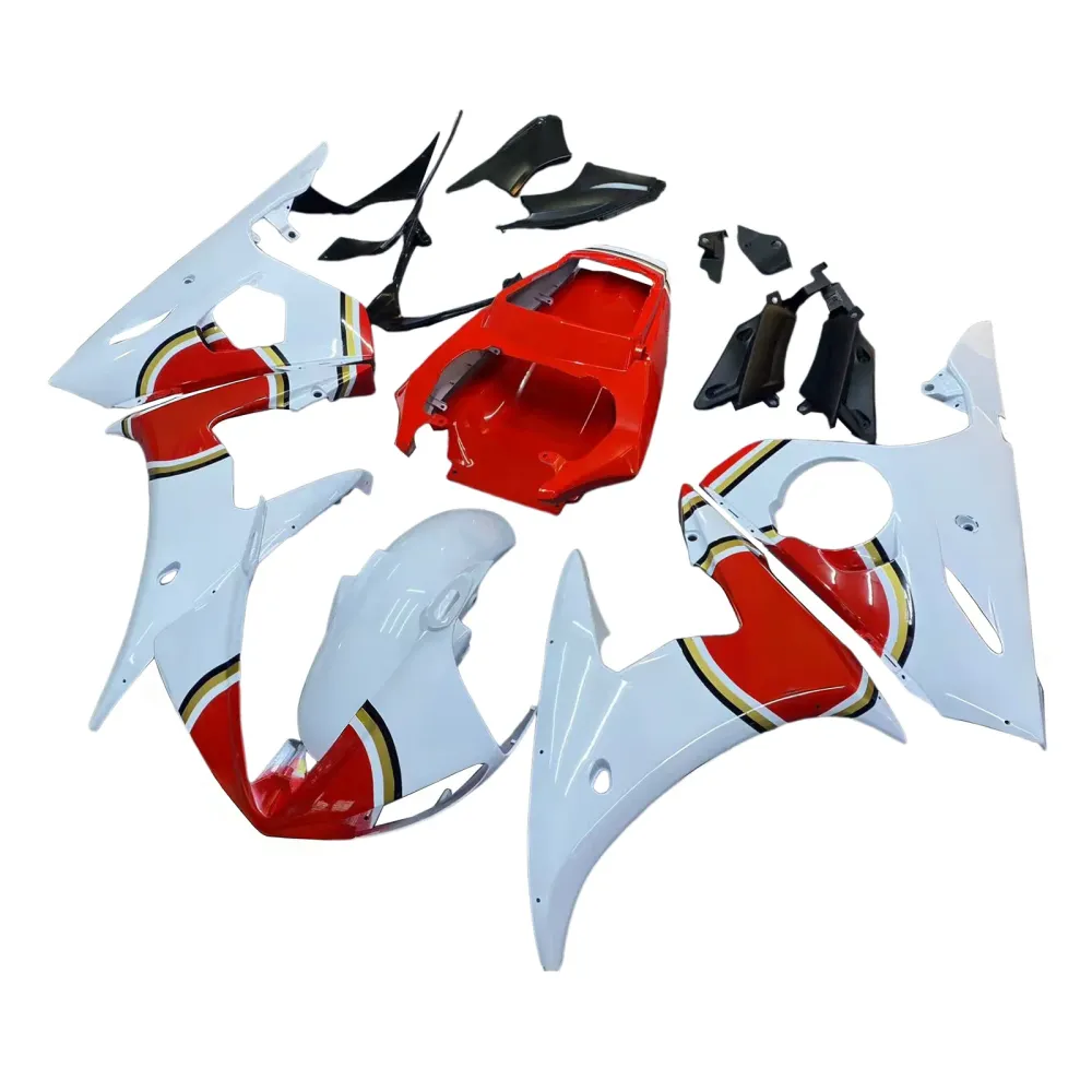 2003-2004 Yamaha R6 & 2006-2009 YZF R6S kåpe rød&Hvitt fargesett Amotopart