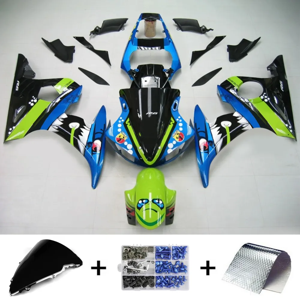 2003-2004 Yamaha YZF 600 R6 2006-2009 R6S Injeksjon Fairing Kit Bodywork Plastic ABS #145 Amotopart