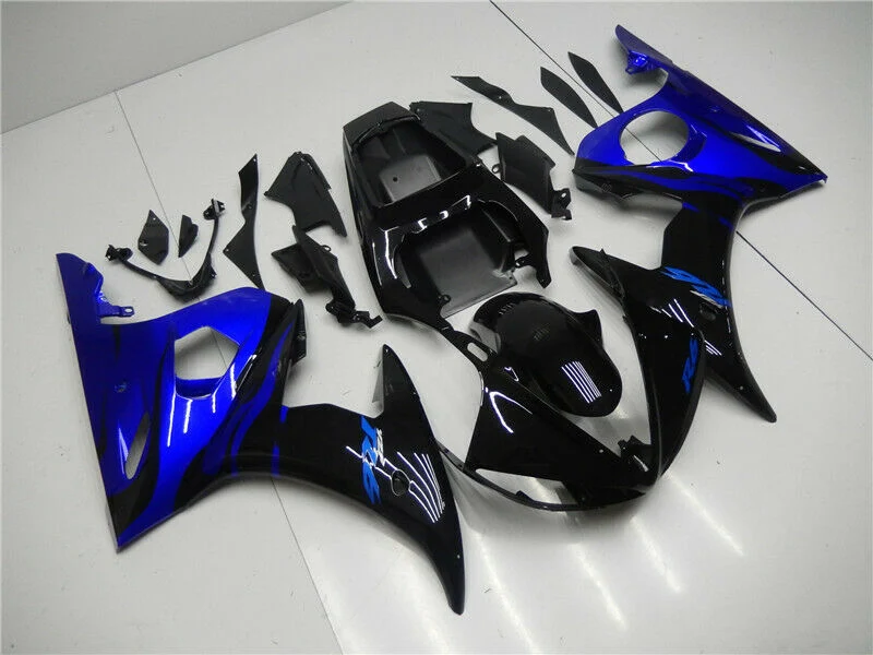 2003-2004 Yamaha YZF R6 Fairing Blue Black Kit Amotopart
