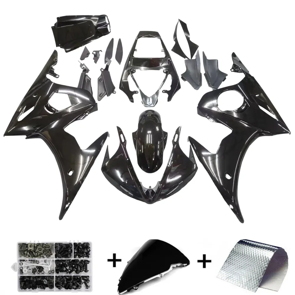 2003-2004 Yamaha YZF R6 Fairing Gloss Black Kit Amotopart