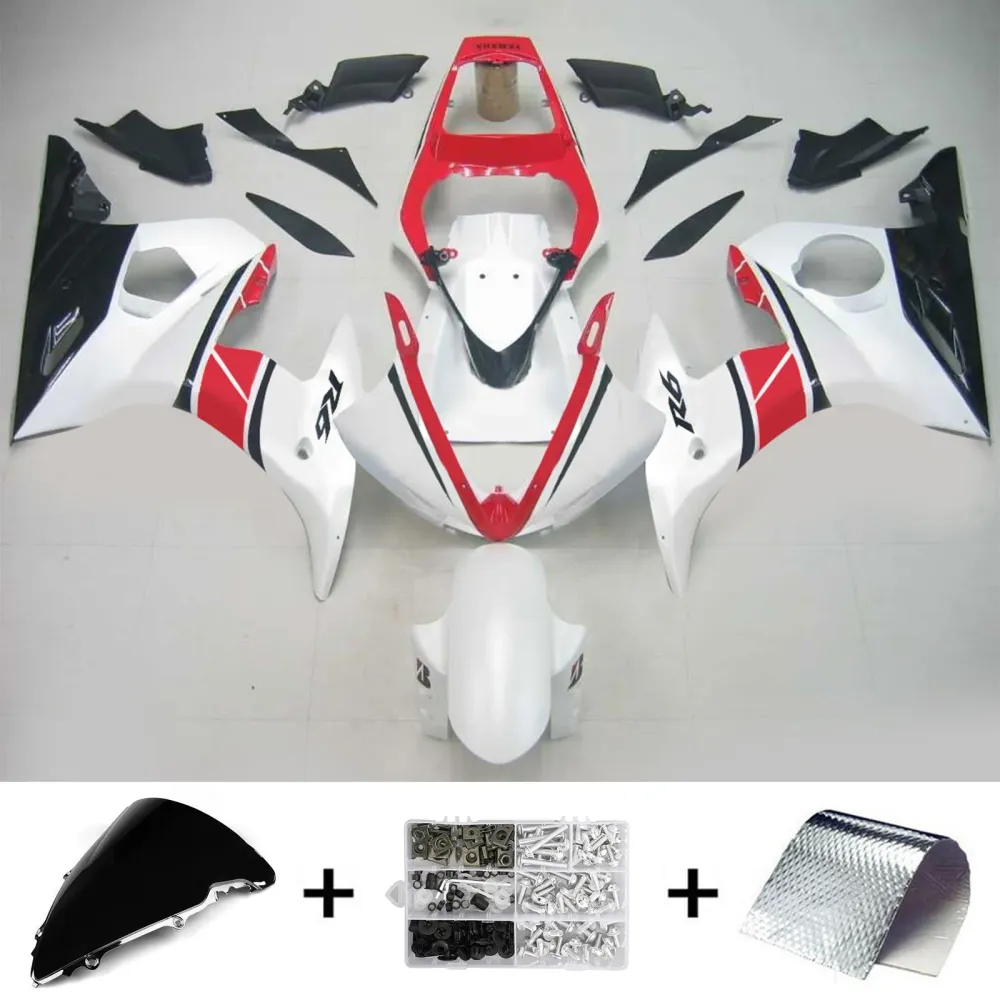 2005 Yamaha YZF 600 R6 Injection Fairing Kit Bodywork Plastic ABS #131 Amotopart