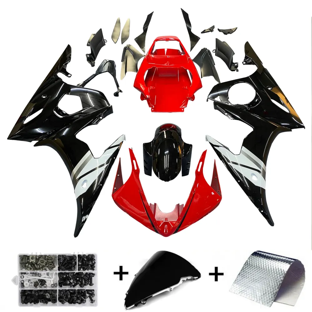 2005 Yamaha YZF R6 Fairing Red White Kit Amotopart