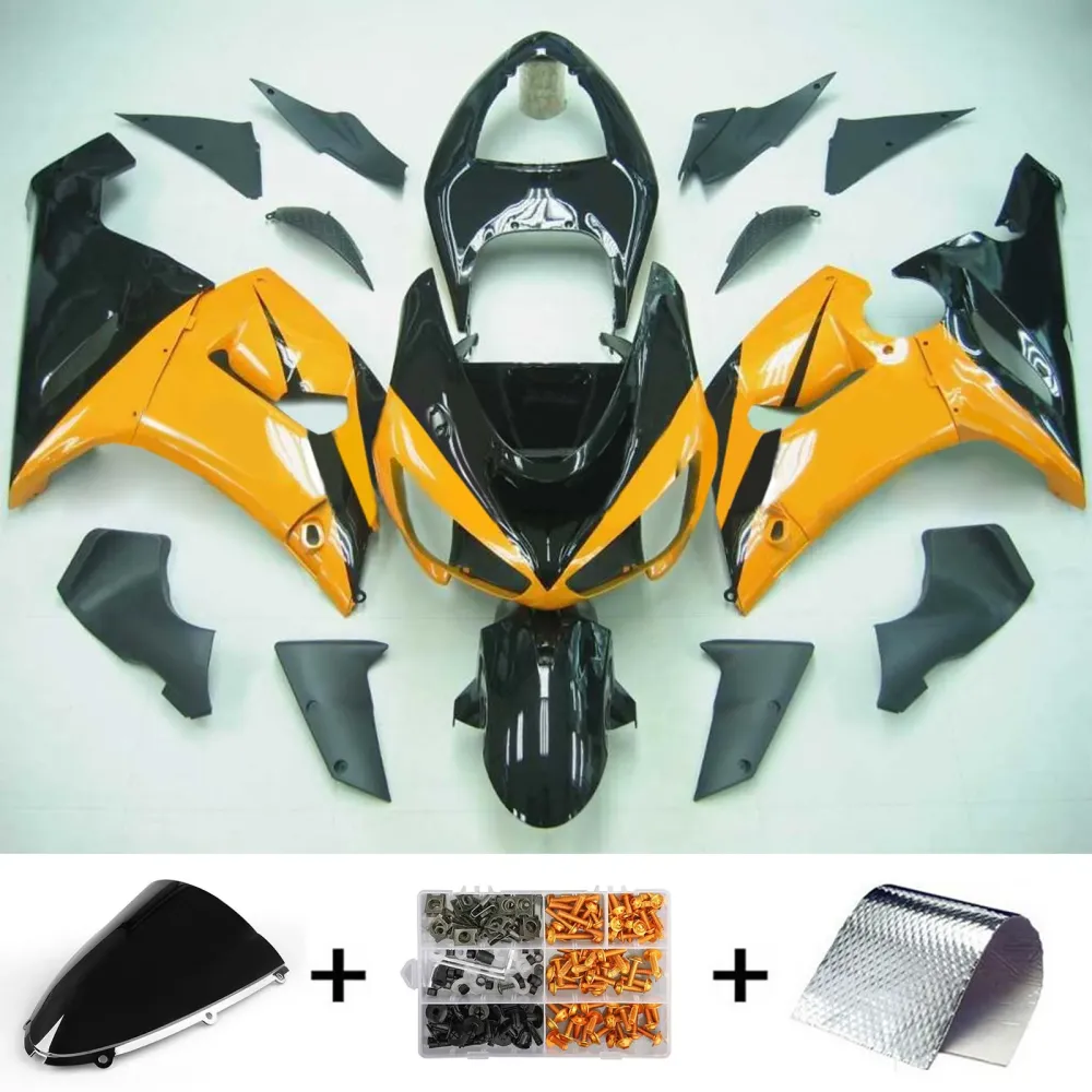 2005-2006 Kawasaki ZX6R 636 Amotopart Injeksjon Fairing Kit Bodywork Plastic ABS #125
