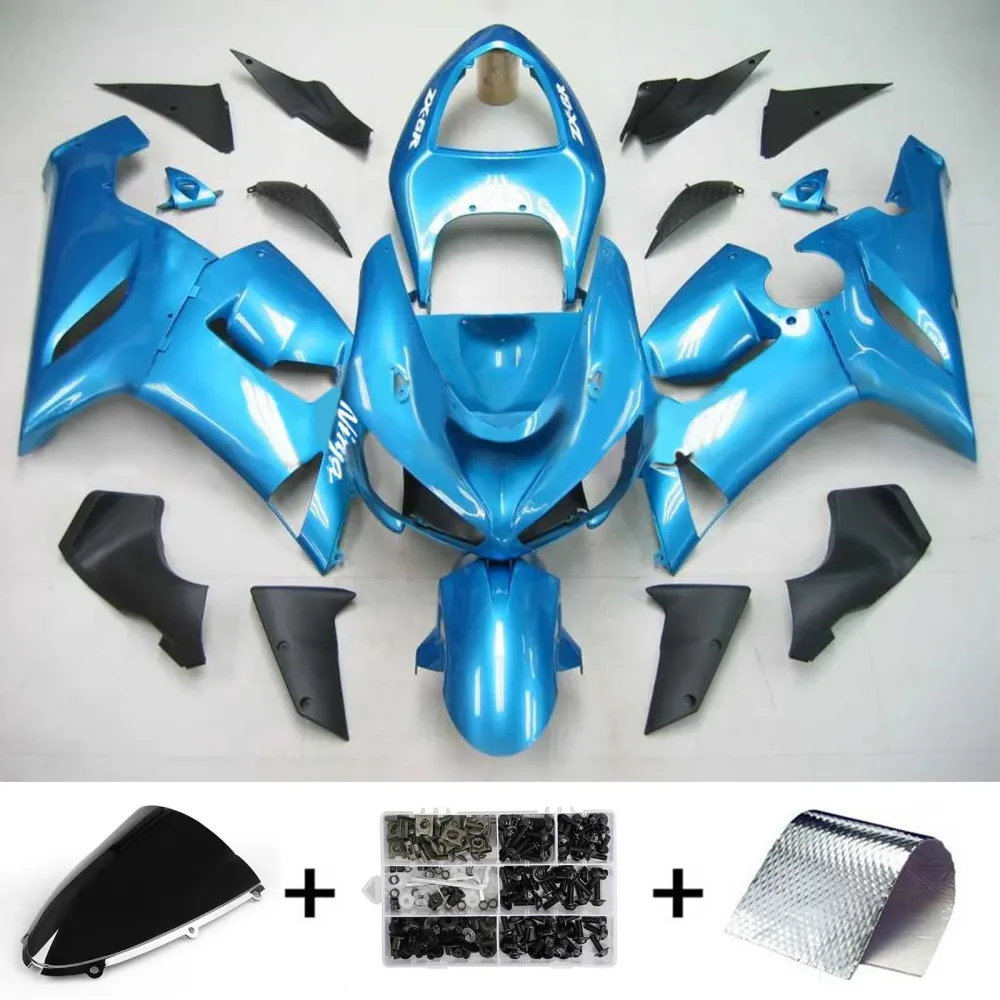 2005-2006 Kawasaki ZX6R 636 Amotopart Injeksjon Fairing Kit Bodywork Plastic ABS #139
