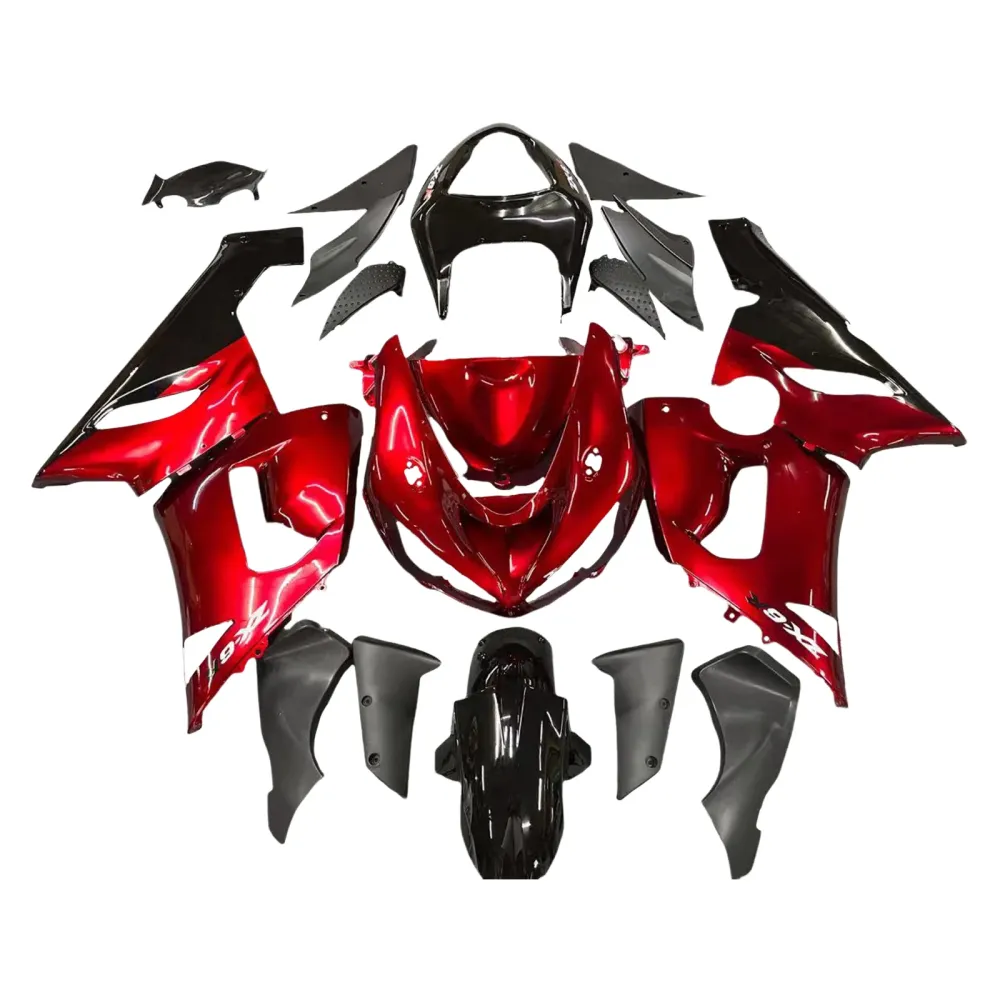 2005-2006 Kawasaki ZX6R 636 Amotopart Injeksjon Fairing Kit Bodywork Plast Abs #113