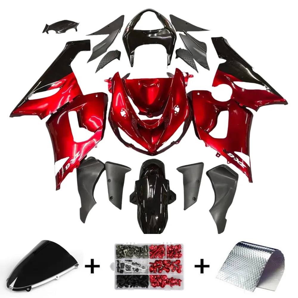 2005-2006 Kawasaki ZX6R 636 Amotopart Injeksjon Fairing Kit Bodywork Plast Abs #113