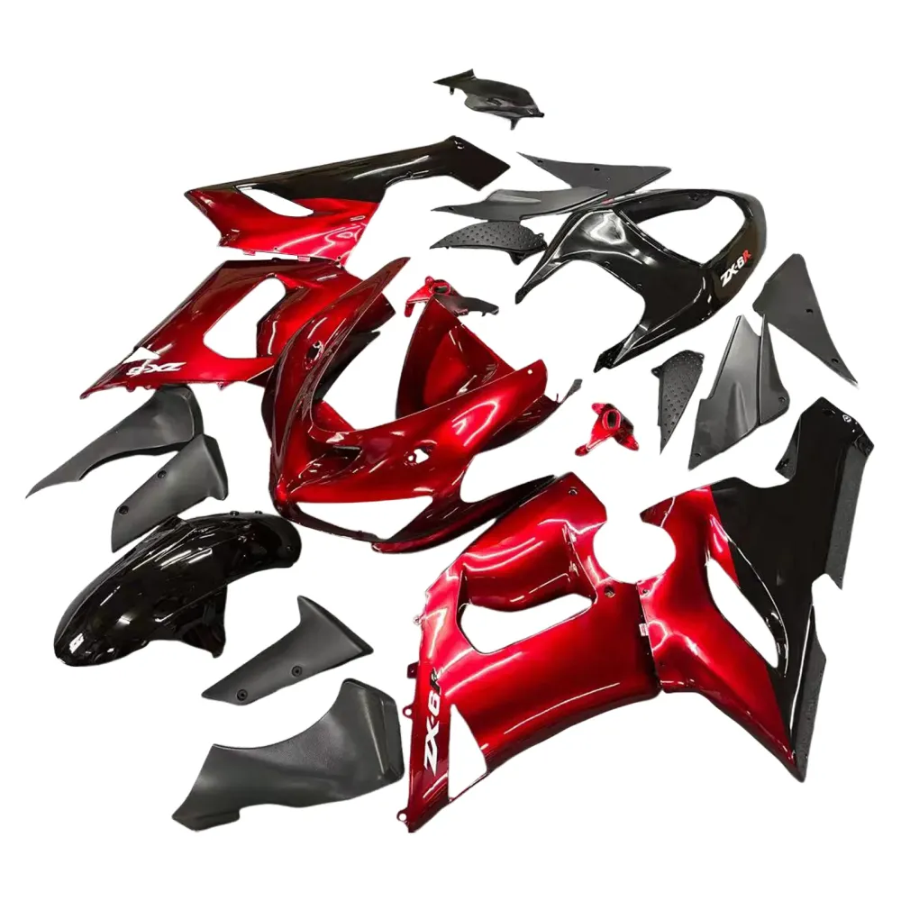 2005-2006 Kawasaki ZX6R 636 Amotopart Injeksjon Fairing Kit Bodywork Plast Abs #113