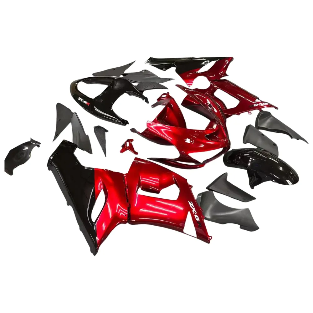 2005-2006 Kawasaki ZX6R 636 Amotopart Injeksjon Fairing Kit Bodywork Plast Abs #113