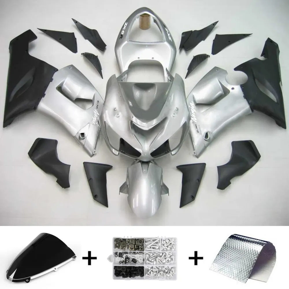 2005-2006 Kawasaki ZX6R 636 Amotopart Injeksjon Fairing Kit Bodywork Plastic ABS #104