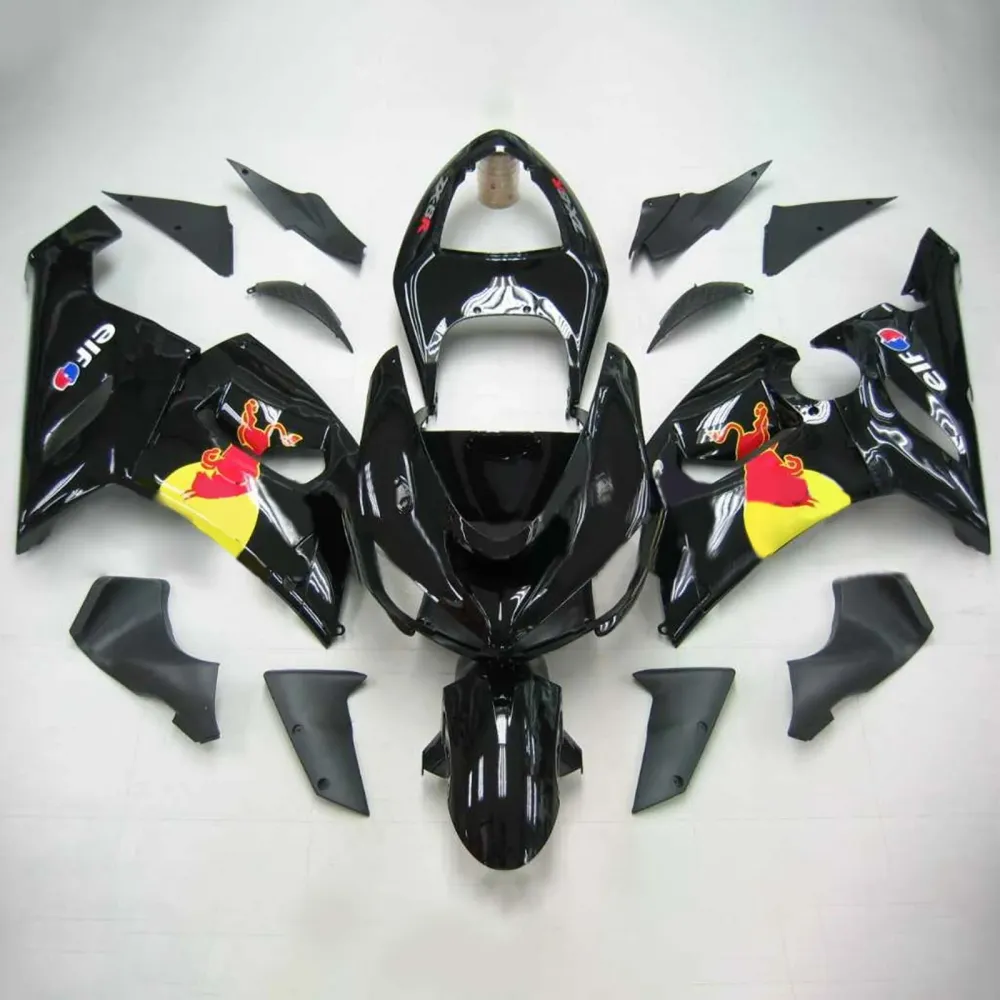 2005-2006 Kawasaki ZX6R 636 Injeksjon Fairing Kit Bodywork Plast Abs #144 Amotopart