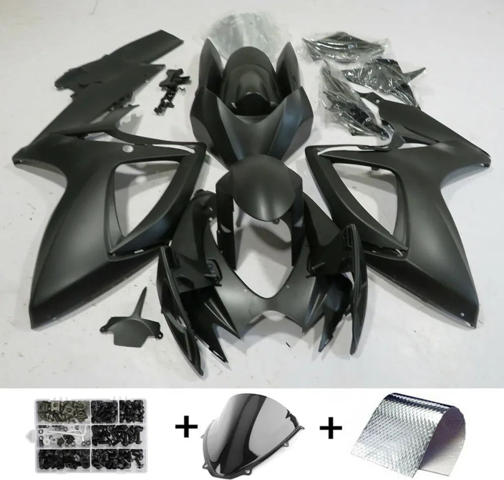 2006-2007 Suzuki GSXR 600/750 Fairing Matt Black Kit Amotopart