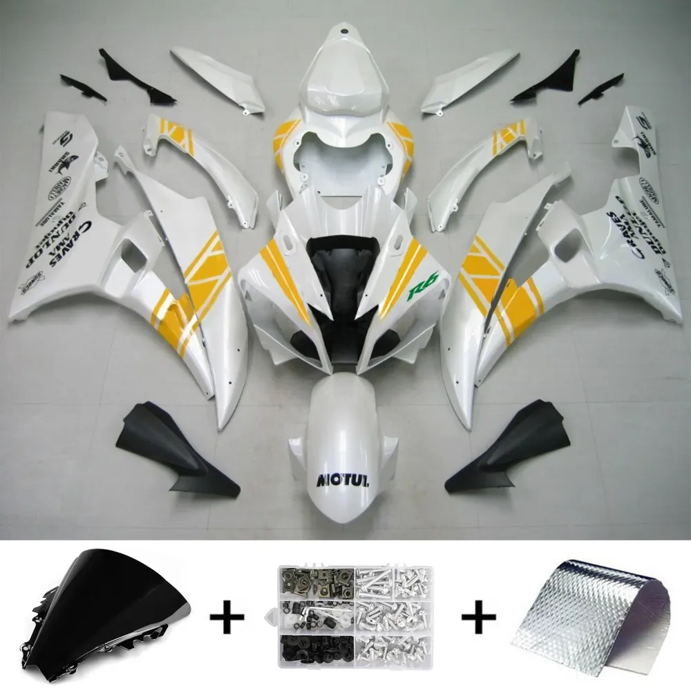 2006-2007 Yamaha YZF 600 R6 Amotopart Injection Fairing Kit Bodywork Plastic ABS #141
