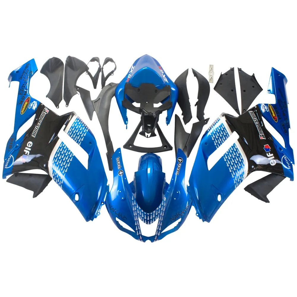 2007-2008 Kawasaki ZX6R 636 Amotopart Injection Fairing Kit Bodywork Plastic ABS #132