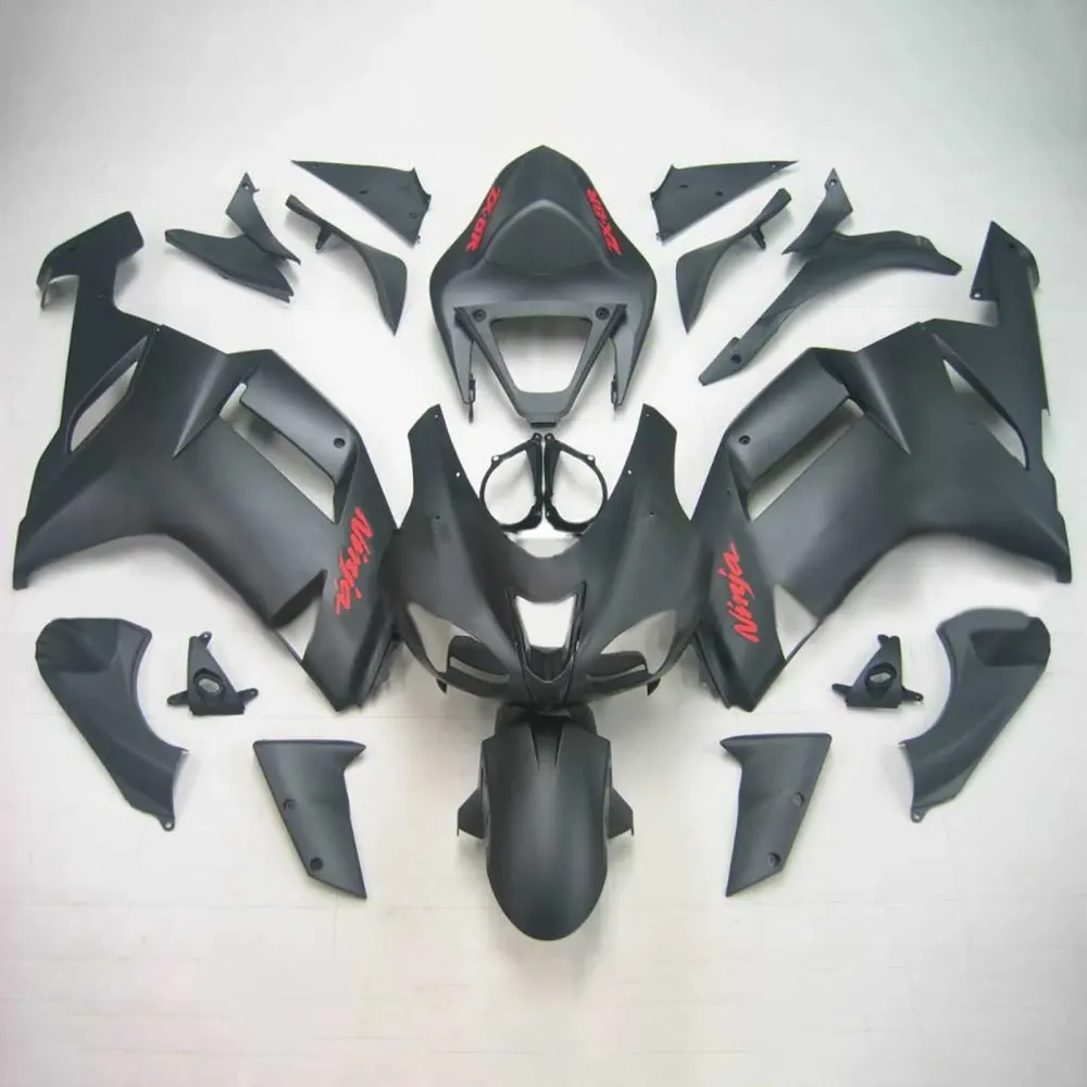 2007-2008 Kawasaki ZX6R 636 Amotopart Injeksjon Fairing Kit Bodywork Plastic ABS #116