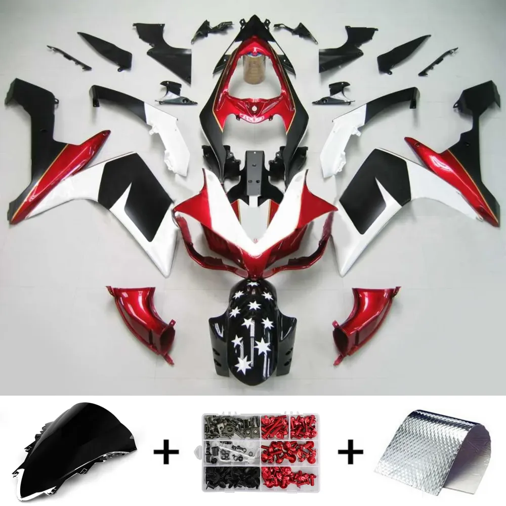 2007-2008 Yamaha YZF 1000 R1 Injeksjon Fairing Kit Bodywork Plastic ABS #114 Amotopart