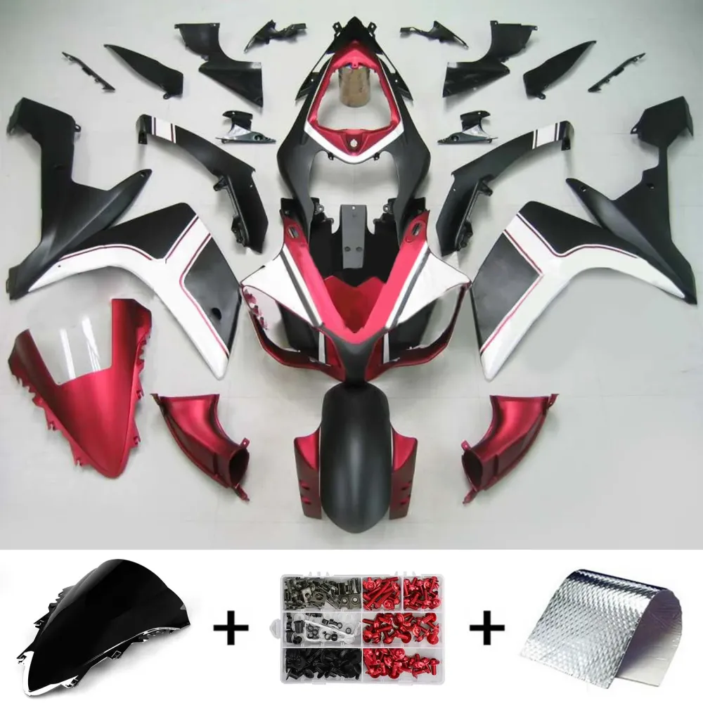 2007-2008 Yamaha YZF 1000 R1 Injeksjon Fairing Kit Bodywork Plastic ABS #116 Amotopart