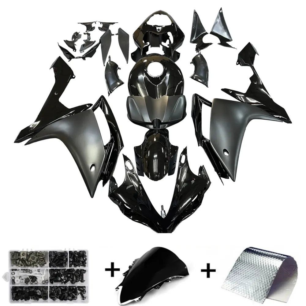 2007-2008 Yamaha YZF R1 Fairing Gloss Matt Black Kit Amotopart