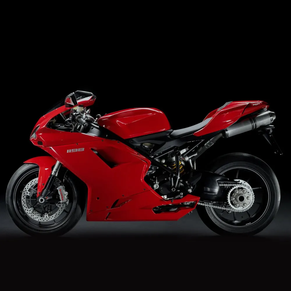 2007-2011 Ducati 1098 Red White Fairing Kit Amotopart
