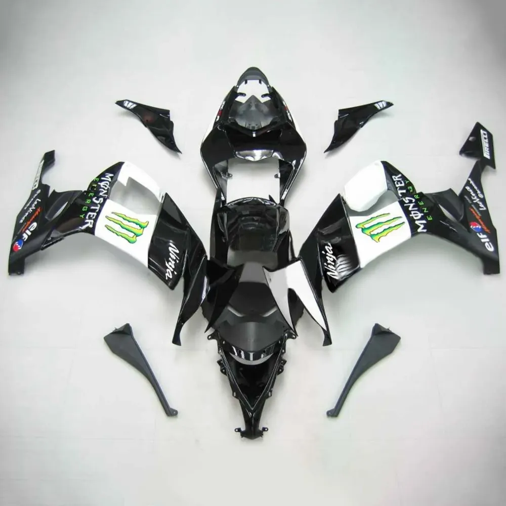2008-2010 Kawasaki ZX10R Amotopart Injeksjon Fairing Kit Bodywork Plast Abs #101