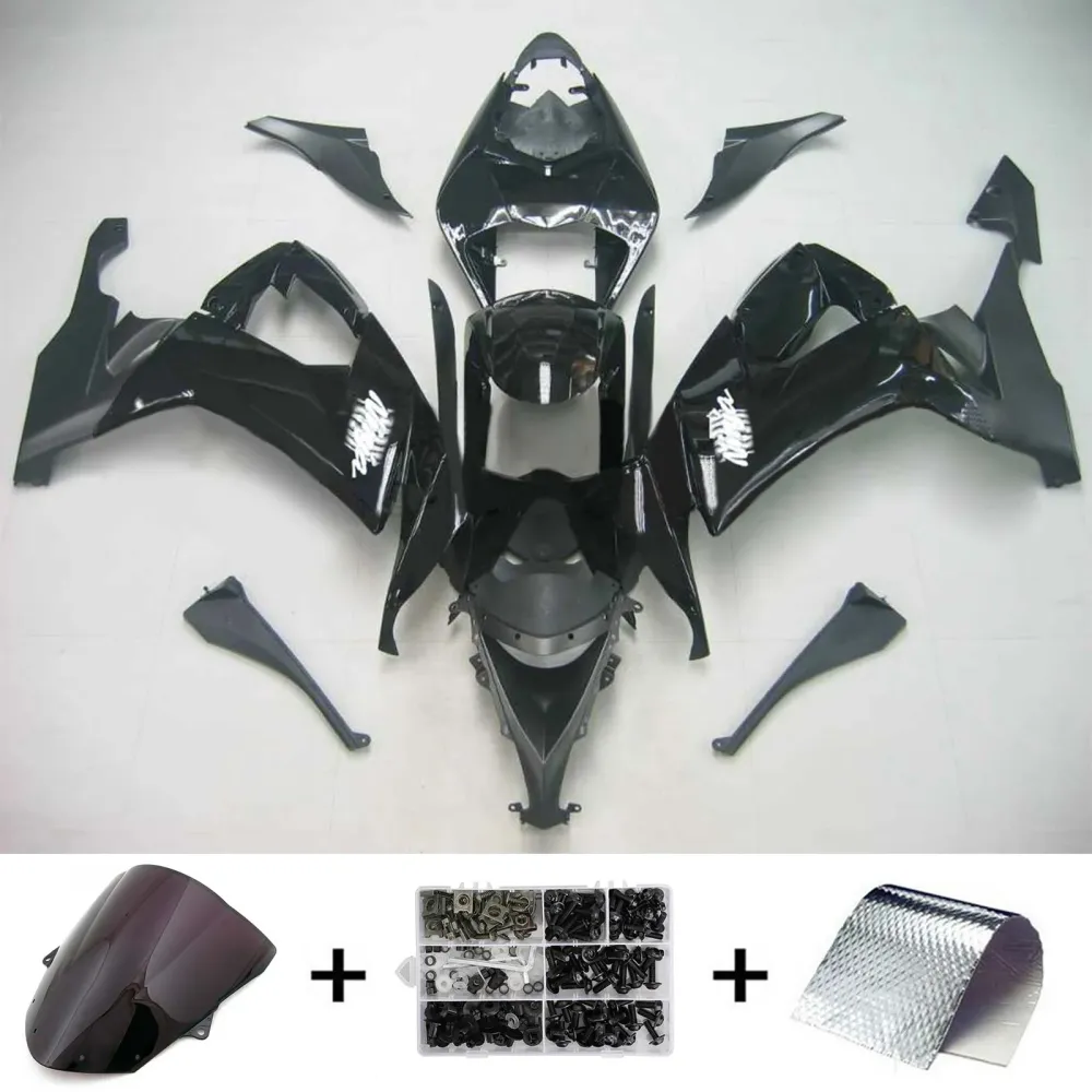 2008-2010 Kawasaki ZX10R Amotopart Injeksjon Fairing Kit Bodywork Plast Abs #109