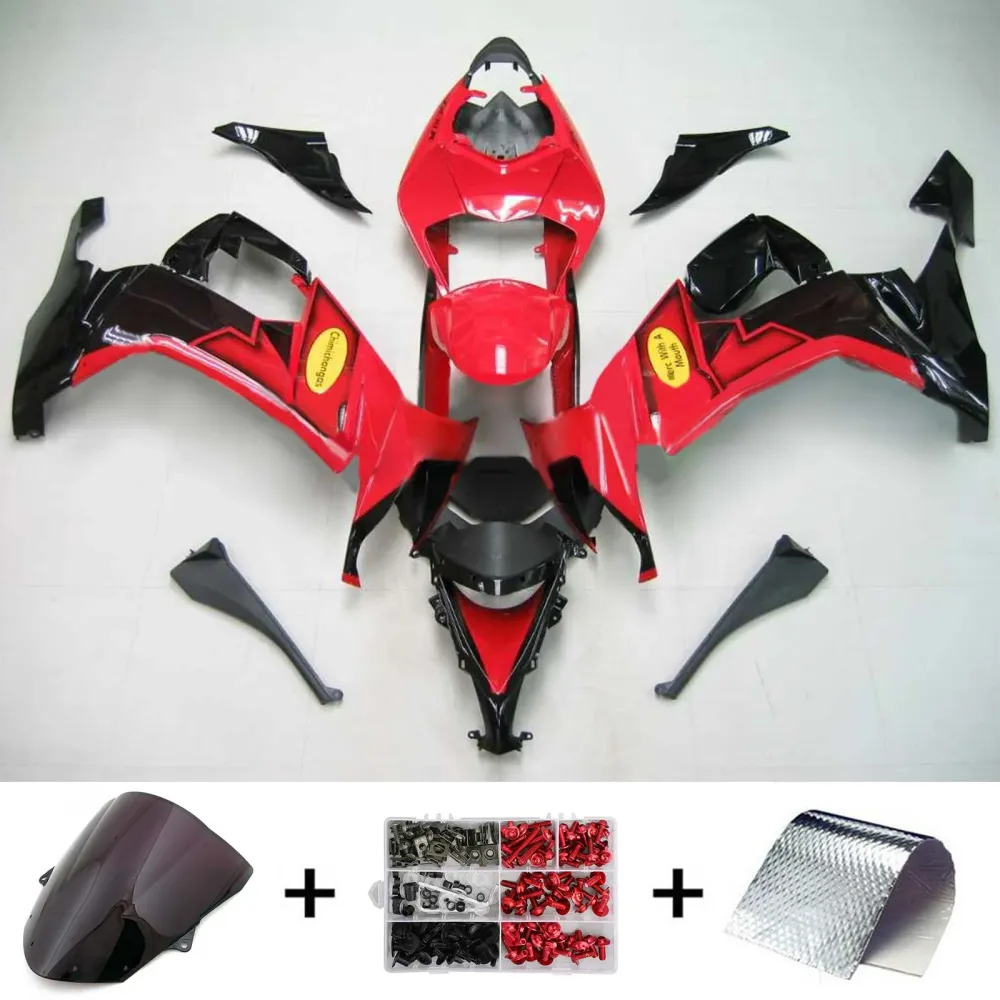 2008-2010 Kawasaki ZX10R Amotopart Injeksjon Fairing Kit Bodywork Plast Abs #111