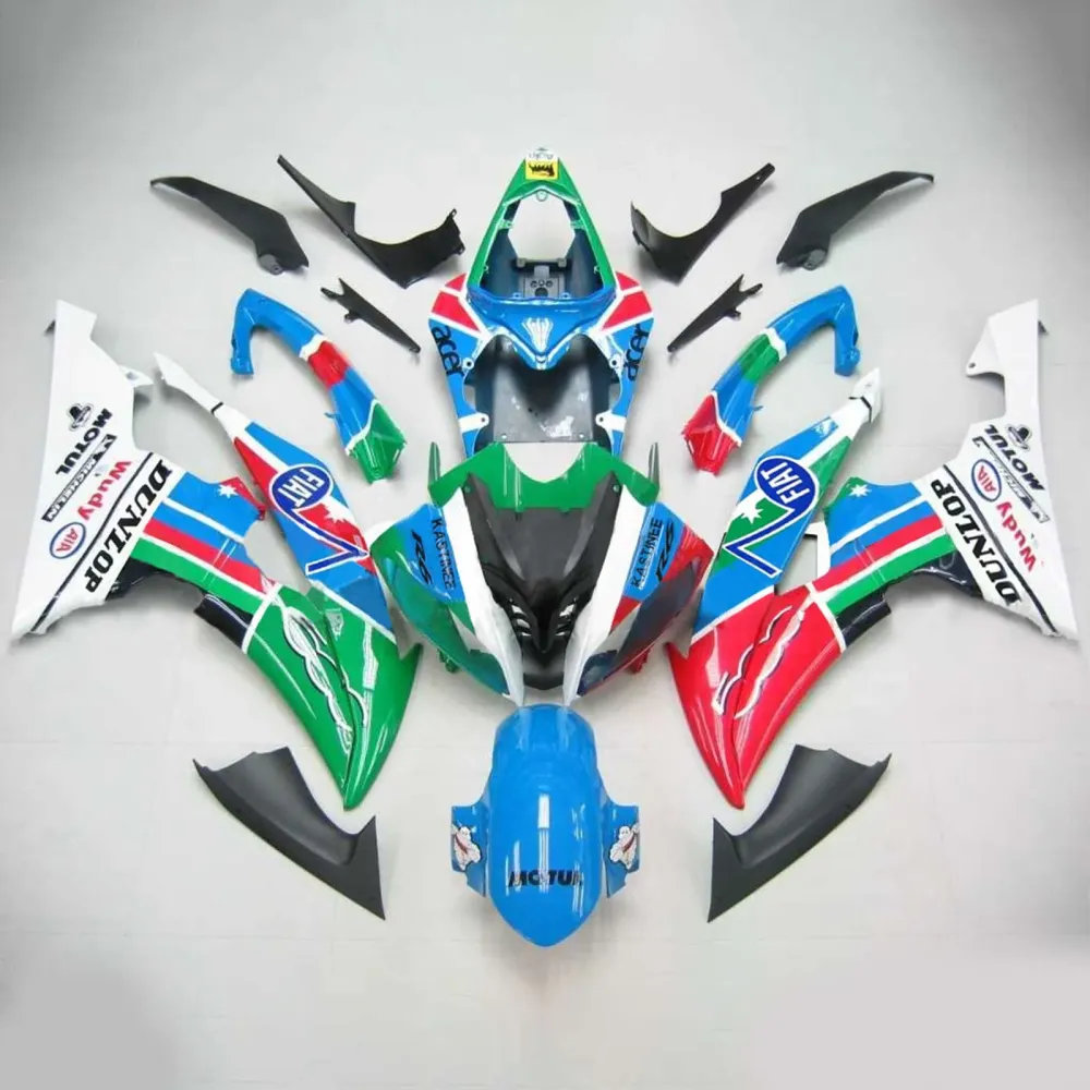 2008-2016 Yamaha YZF 600 R6 Injection Fairing Kit Bodywork Plastic ABS #107 Amotopart