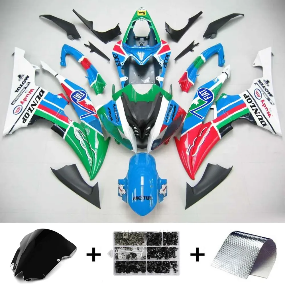 2008-2016 Yamaha YZF 600 R6 Injection Fairing Kit Bodywork Plastic ABS #107 Amotopart