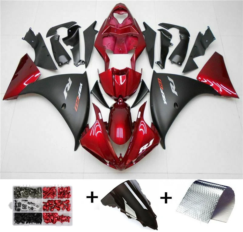 2009-2011 Yamaha YZF R1 Fairing Red Black Kit Amotopart