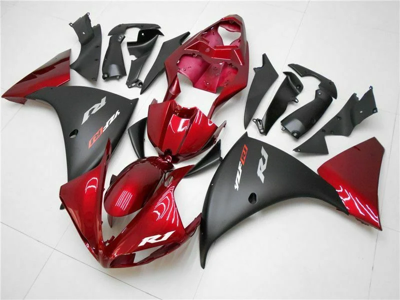 2009-2011 Yamaha YZF R1 Fairing Red Black Kit Amotopart