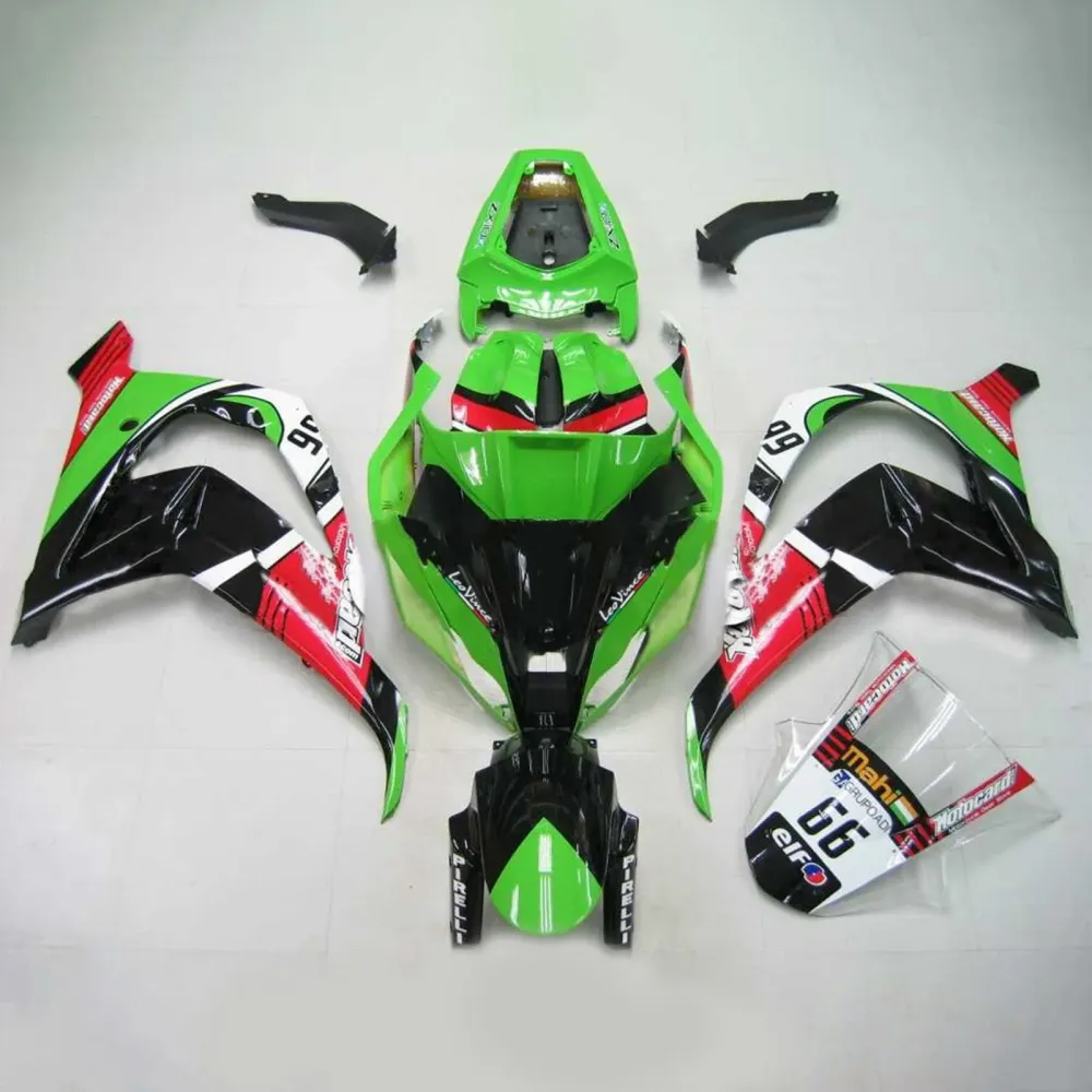 2011-2015 Kawasaki ZX10R Amotopart Injeksjon Fairing Kit Bodywork Plast Abs #107