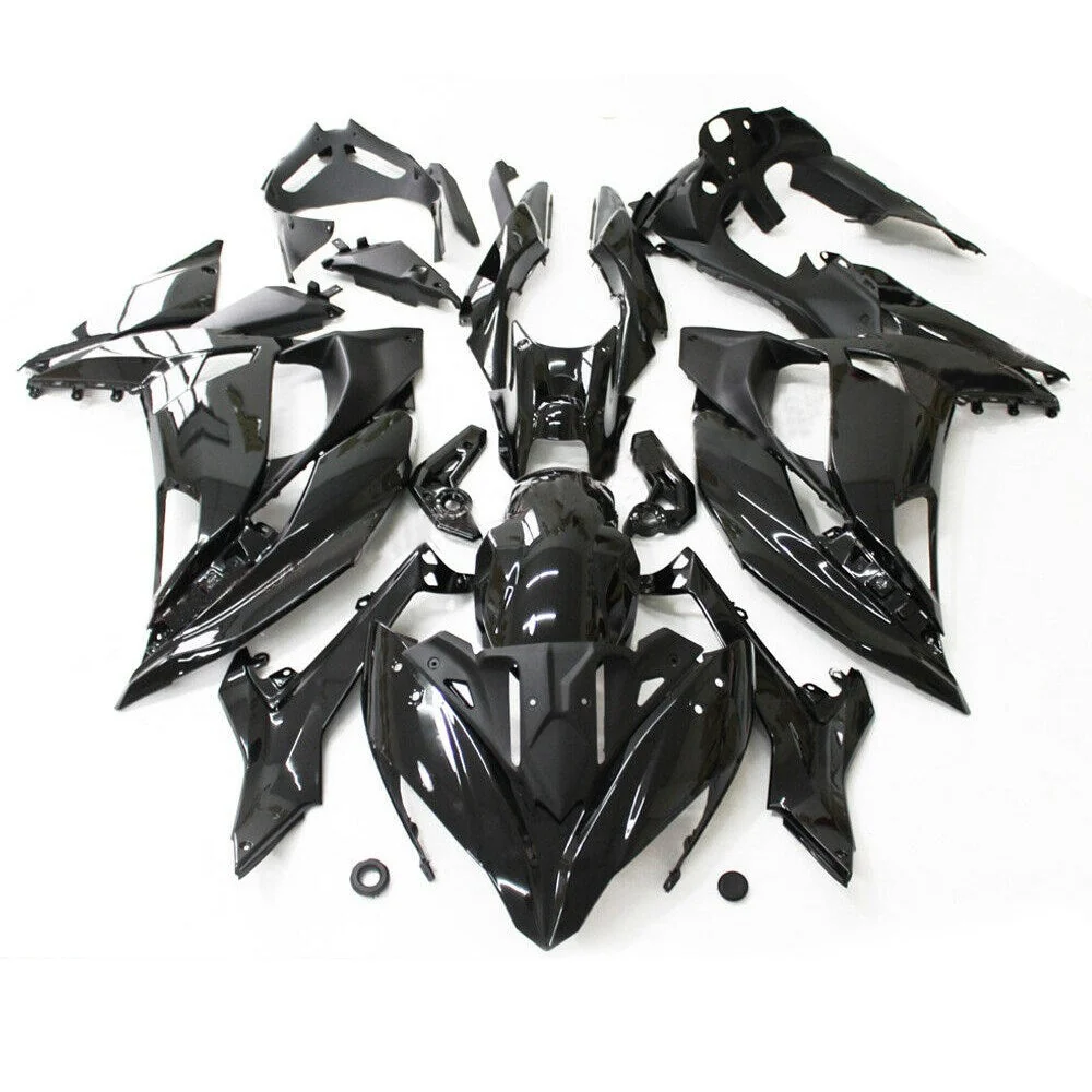 2017-2019 Kawasaki Ninja 650 EX650 Amotopart Injeksjon Fairing Kit Gloss Black Plastic