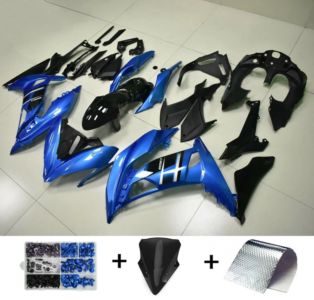 2017-2019 Kawasaki Ninja 650 EX650 Fairing Blue Injection Plastic Kit Amotopart