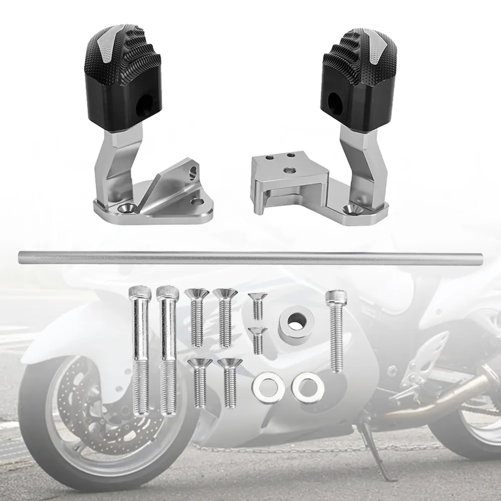 Protector Engine Crash Bund Pad Slider Silver Suzuki GSXR1300 Hayabusa 21-23 Amotopart