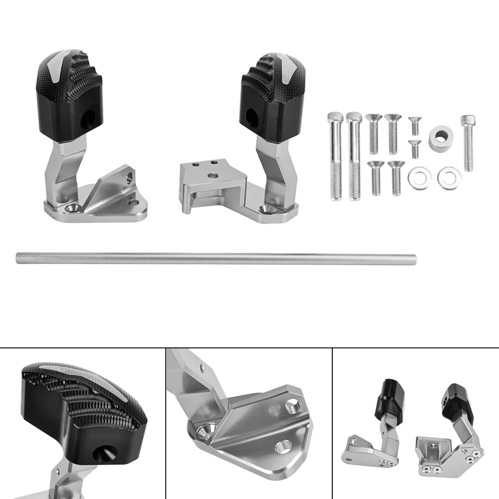 Protector Engine Crash Bund Pad Slider Silver Suzuki GSXR1300 Hayabusa 21-23 Amotopart