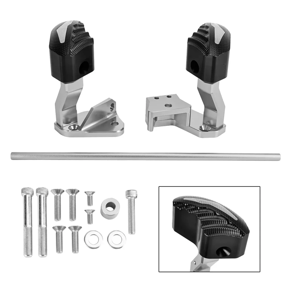 Protector Engine Crash Bund Pad Slider Silver Suzuki GSXR1300 Hayabusa 21-23 Amotopart